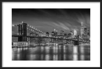 Poster BROOKLYN BRIDGE Nightly Impressions | Monochrome
