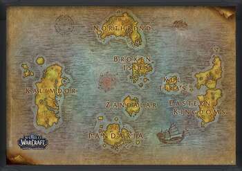 Gerahmte Poster World Of Warcraft - Map